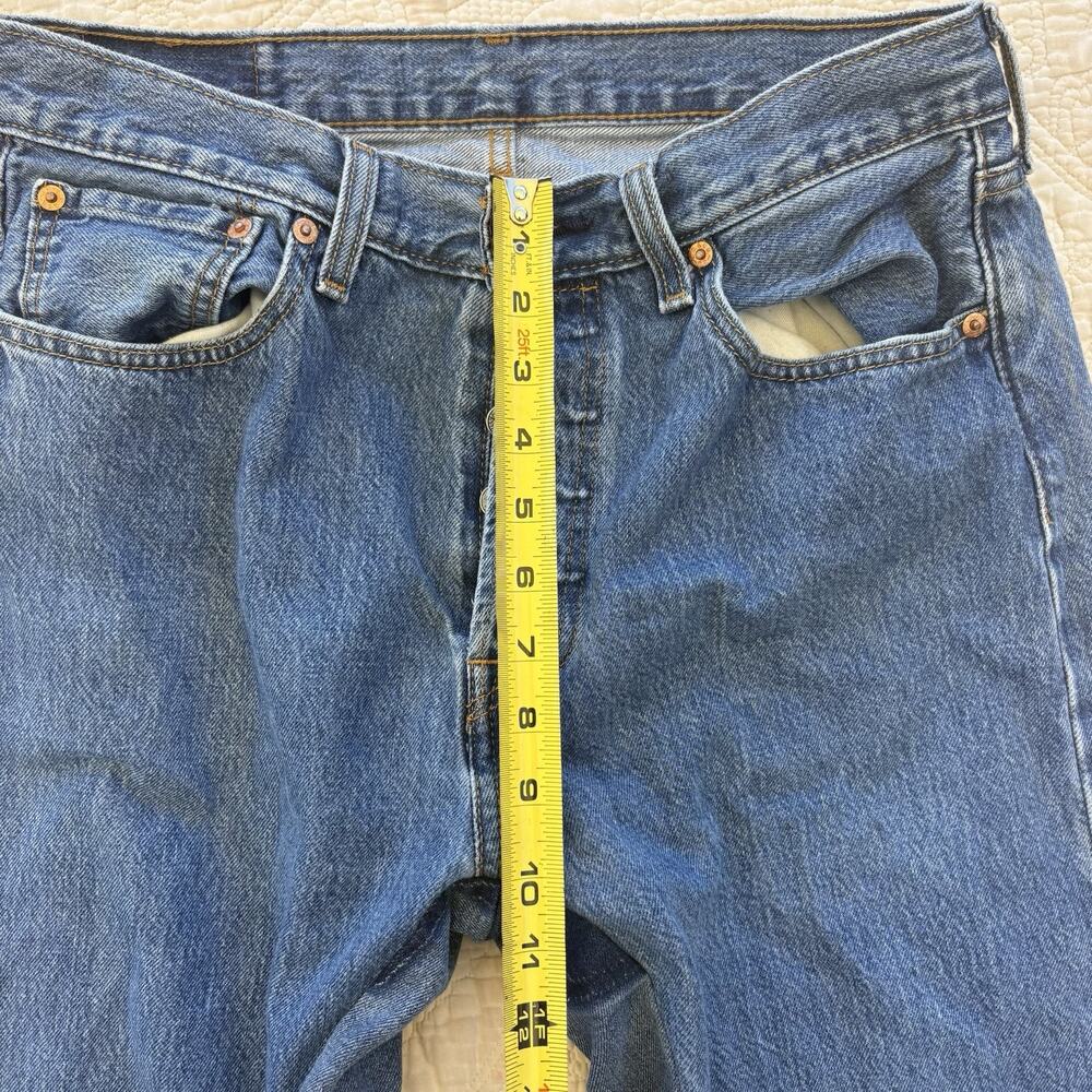 Levi’s 501 Reworked Flair Flare Jeans Denim Size 32x32 Bellbottom Button Fly - Picture 4 of 10